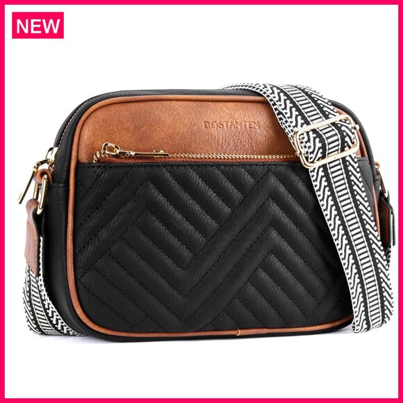 Small Crossbody Bag Vegan Leather Quilted Purse Adjustable Strap Women's